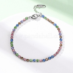 Браслеты-цепочки из нержавеющей стали 304 со стразами для женщин&nbsp;BJEW-G753-01P-01