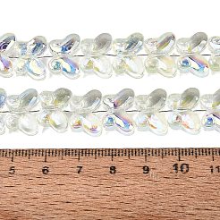 Perles de verre transparentes galvanisées avec peinture de cuisson&nbsp;EGLA-Q136-03A-04