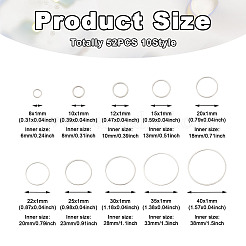 52шт 10 стильных латунных соединительных кольца&nbsp;KK-YS0001-07