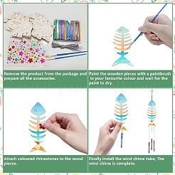 Наборы для самостоятельного изготовления колокольчиков из круглой трубки из дерева и алюминия&nbsp;DIY-WH20038-010