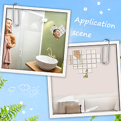 60 шт. акриловые зеркальные настенные наклейки&nbsp;AJEW-SP0001-20A