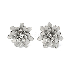 Boucles d'oreilles à tige en acier inoxydable 304 avec strass en cristal&nbsp;LS-EJEW-G423-15P