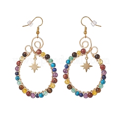 Orecchini pendenti con stella in ottone&nbsp;EJEW-JE04949