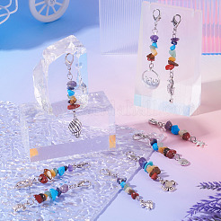 Décorations de pendentif de puce de pierre précieuse de chakra&nbsp;HJEW-TAC0027