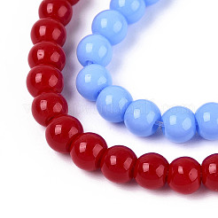 Непрозрачные сплошные цветные стеклянные бусины&nbsp;GLAA-N058-4mm-A01