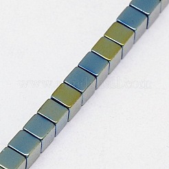 Chapelets de perles en hématite synthétique sans magnétiques&nbsp;G-J170A-4x4mm-05