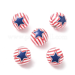 Тематика дня независимости деревянные европейские бусины&nbsp;WOOD-I014-01E