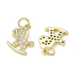 Pendenti in zirconi cubici trasparenti in micro pavè di ottone&nbsp;KK-A294-01A-G