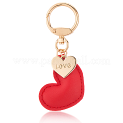1шт брелок в форме сердца из искусственной кожи&nbsp;KEYC-CL0001-14D
