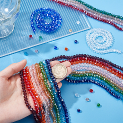 15 нить 15 цвета гальванические стеклянные бусины нити&nbsp;EGLA-PH0001-77B