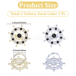 2 шт. 2-цветные зажимы для галстука со стразами из сплава&nbsp;FIND-CY0001-37B