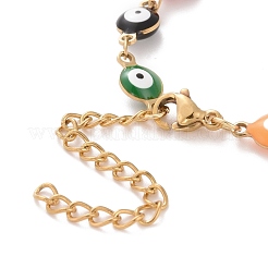 Pulsera de eslabones de acero inoxidable 304 con revestimiento al vacío de PVD&nbsp;BJEW-B062-14G