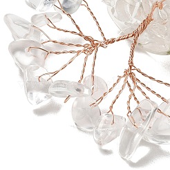 Decorazioni dell'albero della vita in scaglie di cristallo di quarzo naturale&nbsp;DJEW-Z007-02R