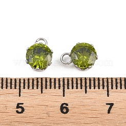 Pendentifs en acier inoxydable 304 micro pavés de zircones cubiques&nbsp;STAS-H240-57P-06