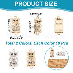 20 шт. 2-цветные подвески-коннекторы из цинкового сплава со стразами&nbsp;FIND-AR0002-72