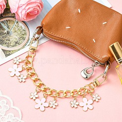 Сплав розовая эмаль цветок подвеска сумка декоративные цепочки&nbsp;FIND-YWC0005-08