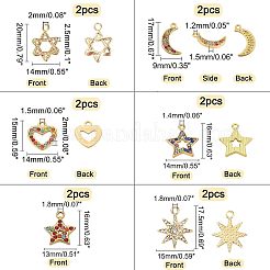 12шт 6 стильные подвески из сплава со стразами&nbsp;FIND-FH0002-72