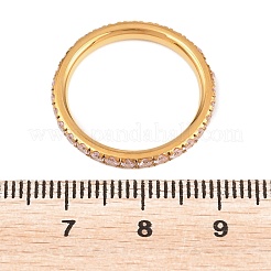 Anelli da donna in acciaio inossidabile 304 con micro pavé di zirconi cubici&nbsp;RJEW-F214-01G-02