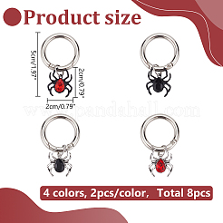 8 stücke 4 arten spinne legierung strass schuhe charme&nbsp;PALLOY-WR00002