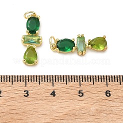 Pendentifs avec zircon cubiques à micro-pavés en laiton&nbsp;KK-H259-12B-G02