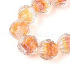 Фактурные внутренние бусины-лэмпворк ручной работы с цветком&nbsp;LAMP-T024-07F