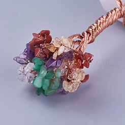 7 chakra arbre de vie naturel en pierres précieuses mélangées&nbsp;G-P417-01