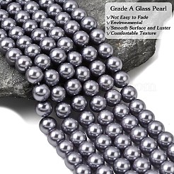 Круглые бусины из экологически чистого окрашенного стекла с жемчугом&nbsp;HY-A002-10mm-RB028