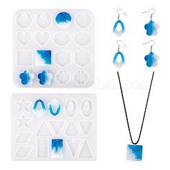 2 pieza de moldes de silicona para colgantes geométricos de diy de 2 estilos&nbsp;SIMO-TA0001-09