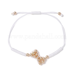 Braccialetti da donna con perline intrecciate in filo di ottone e nylon&nbsp;BJEW-JB10751