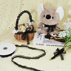 Эластичная кружевная отделка из полиэстера с рюшами длиной 15 ярд.&nbsp;OCOR-WH0088-81B