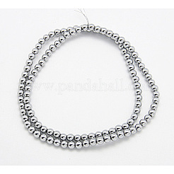 Нити гематитовых бусин с платиновым покрытием методом вакуумного напыления pvd&nbsp;X-G-D010-1