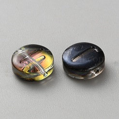 Прозрачные гальванизированные УФ-покрытием стеклянные бусины&nbsp;GLAA-TAC0024-12C-I