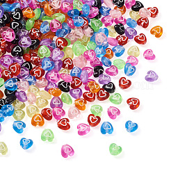 900 pz 9 colori perline acriliche trasparenti&nbsp;TACR-SK0001-01