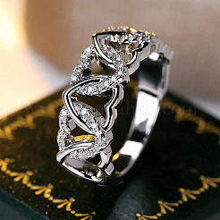 Кольца из сплава с кристаллами и стразами для женщин&nbsp;FS-WGCDF69-04