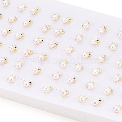 Серьги-гвоздики из латуни с микропаве и прозрачным кубическим цирконием&nbsp;PEAR-N020-WX04