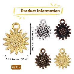 80 шт. 4 цвета подвески из сплава в тибетском стиле&nbsp;FIND-SZ0001-84