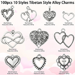 100pcs Legierungsanhänger im tibetischen Stil im 10 Stil&nbsp;TIBEP-CJ0001-39