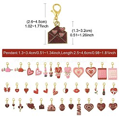 Подвесные украшения из эмали из сплава 12 шт.&nbsp;HJEW-FS00078-02