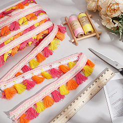 10 m Spitzenband aus Polyester mit Quaste im ethnischen Stil&nbsp;OCOR-WH0078-274B