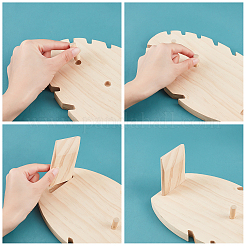 Présentoirs à bijoux en bois de pin&nbsp;NDIS-WH0006-04