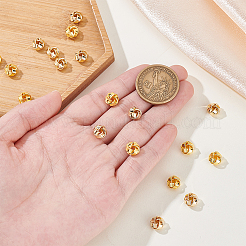 24 шт. двухцветные латунные бусины в форме узелков&nbsp;KK-GA0002-40