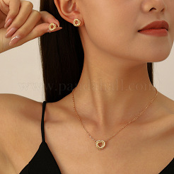 Комплекты из ожерелий с подвесками в виде узелков из сплава и серег-гвоздиков для женщин&nbsp;FS-WGB889B-03