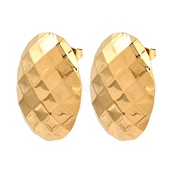 Pendientes ovalados con rombos de acero inoxidable 304&nbsp;EJEW-I320-21G-01