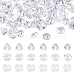 60 pièce de perles et cabochons en zircone cubique de 3 styles&nbsp;ZIRC-PJ0001-07