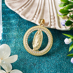 1 шт. латунные подвески с микропаве из кубического циркония&nbsp;KK-TA0002-80A-G