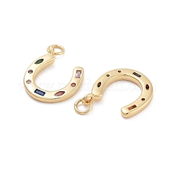 Подкова стойка покрытие латунь микропаве кубические циркониевые подвески&nbsp;KK-G512-26G