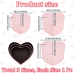 3 x Geschenkbox aus Herzpapier zur Aufbewahrung&nbsp;CON-WH0095-179A