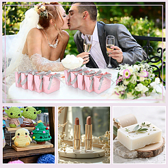 Scatole regalo per caramelle in carta di ringraziamento con stampa in oro e manico a nastro&nbsp;CON-WH0089-252D