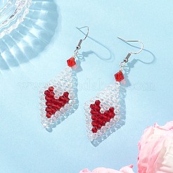 Серьги-подвески в форме ромба из нержавеющей стали 304&nbsp;EJEW-MZ00618