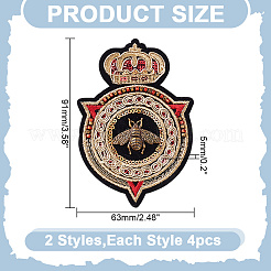 8 Stück 2 Stile Polyester mit Bügelflicken&nbsp;PATC-HY0001-82